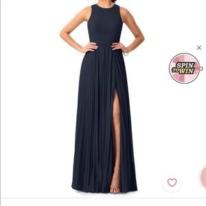 Azazie NWT Lindie dress in dark navy size A16